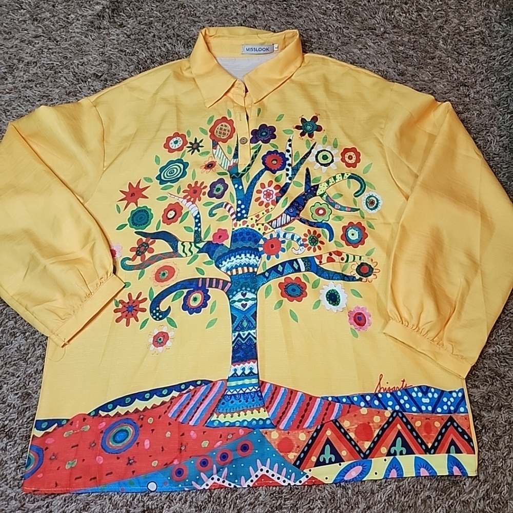 MISSLOOK Women’s Long Sleeves Blouse Sz L